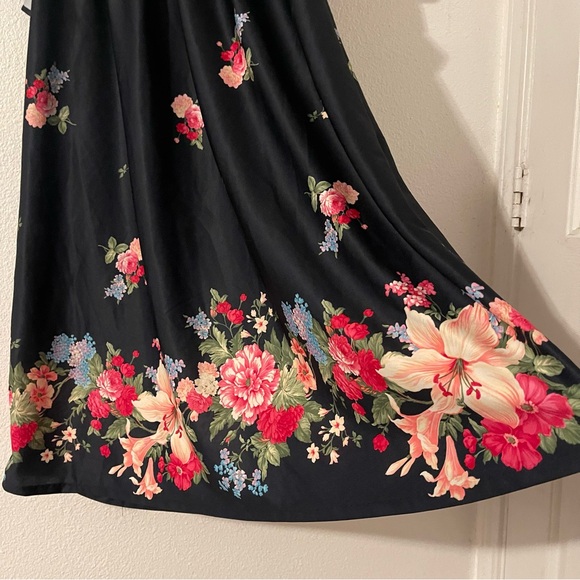 Vintage White Stag Navy Blue Floral Dress/MuuMuu Size 2X 18W-20W - Picture 6 of 8